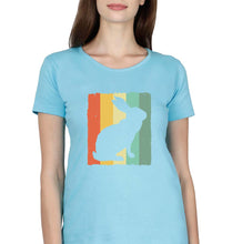 Load image into Gallery viewer, Rabbit Bunny T-Shirt for Women-Light Blue-Ektarfa.online
