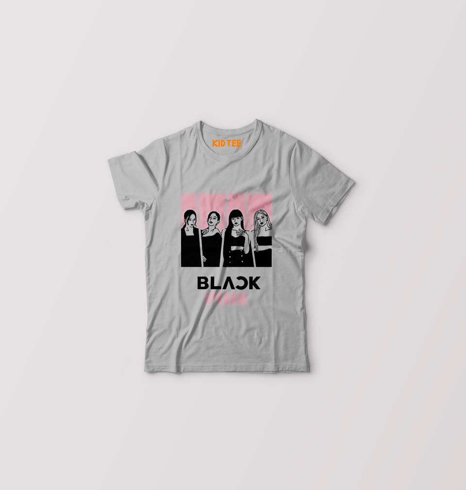 BLACKPINK Kids T-Shirt for Boy/Girl-Grey-Ektarfa.online