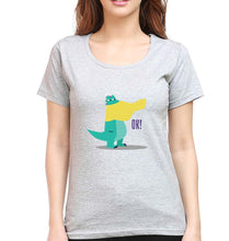 Load image into Gallery viewer, Crocodile T-Shirt for Women-Grey Melange-Ektarfa.online
