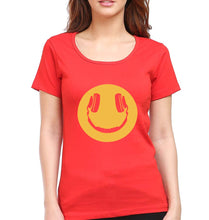 Load image into Gallery viewer, Emoji Headphone Music T-Shirt for Women-Red-Ektarfa.online
