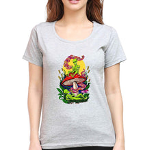 Load image into Gallery viewer, Trippy Psychedelic Weed Stoned T-Shirt for Women-Grey Melange-Ektarfa.online
