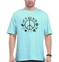 Load image into Gallery viewer, Peace Religious Symbols Oversized T-Shirt for Men-Mint-Ektarfa.online
