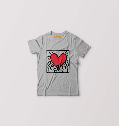Keith Haring Kids T-Shirt for Boy/Girl-Grey-Ektarfa.online