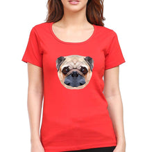 Load image into Gallery viewer, Pug Dog T-Shirt for Women-Red-Ektarfa.online
