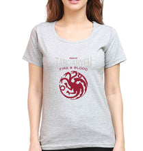 Load image into Gallery viewer, House Targaryen (GOT) T-Shirt for Women-Grey Melange-Ektarfa.online
