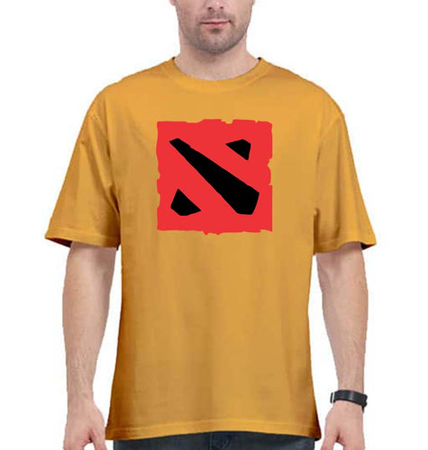 Dota Oversized T-Shirt for Men-Golden Yellow-Ektarfa.online