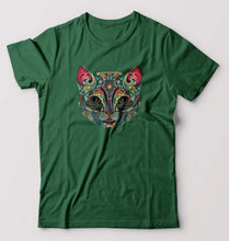 Load image into Gallery viewer, Psychedelic Cat T-Shirt for Men-Dark Green-Ektarfa.online
