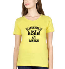 Load image into Gallery viewer, Legends are Born in March T-Shirt for Women-Yellow-Ektarfa.online
