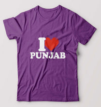 Load image into Gallery viewer, I Love Punjab T-Shirt for Men-Purple-Ektarfa.online
