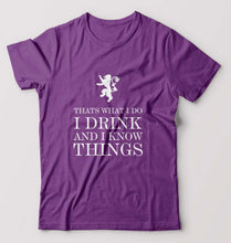Load image into Gallery viewer, GOT Game of Thrones I Drink And Know Things T-Shirt for Men-Purple-Ektarfa.online
