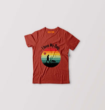Load image into Gallery viewer, Love Dog Kids T-Shirt for Boy/Girl-Brick Red-Ektarfa.online
