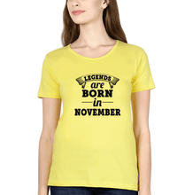 Load image into Gallery viewer, Legends are Born in November T-Shirt for Women-Yellow-Ektarfa.online

