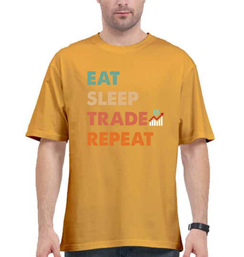 Share Market(Stock Market) Oversized T-Shirt for Men-Golden Yellow-Ektarfa.online
