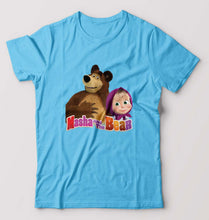 Load image into Gallery viewer, Masha and the Bear T-Shirt for Men-Light Blue-Ektarfa.online
