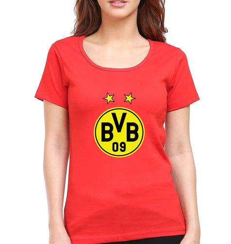 Borussia Dortmund T-Shirt for Women-Red-Ektarfa.online