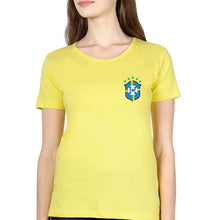 Load image into Gallery viewer, Brazil Football T-Shirt for Women-Yellow-Ektarfa.online
