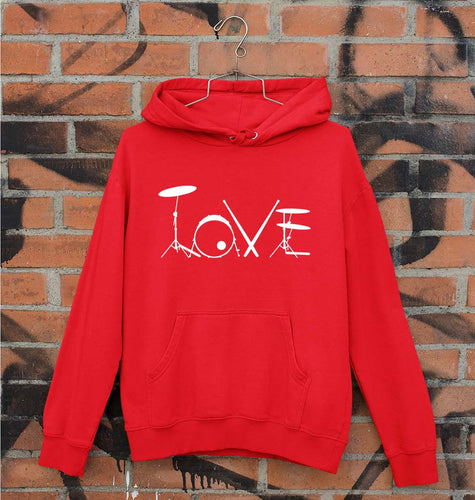 Love Drum Unisex Hoodie for Men/Women-Red-Ektarfa.online