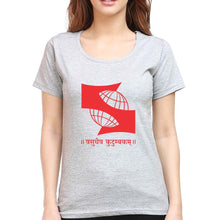 Load image into Gallery viewer, Symbiosis T-Shirt for Women-Grey Melange-Ektarfa.online
