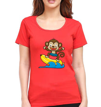 Load image into Gallery viewer, Monkey Banana T-Shirt for Women-Red-Ektarfa.online
