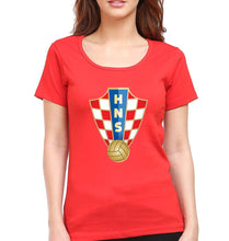 Load image into Gallery viewer, Croatia Football T-Shirt for Women-Red-Ektarfa.online

