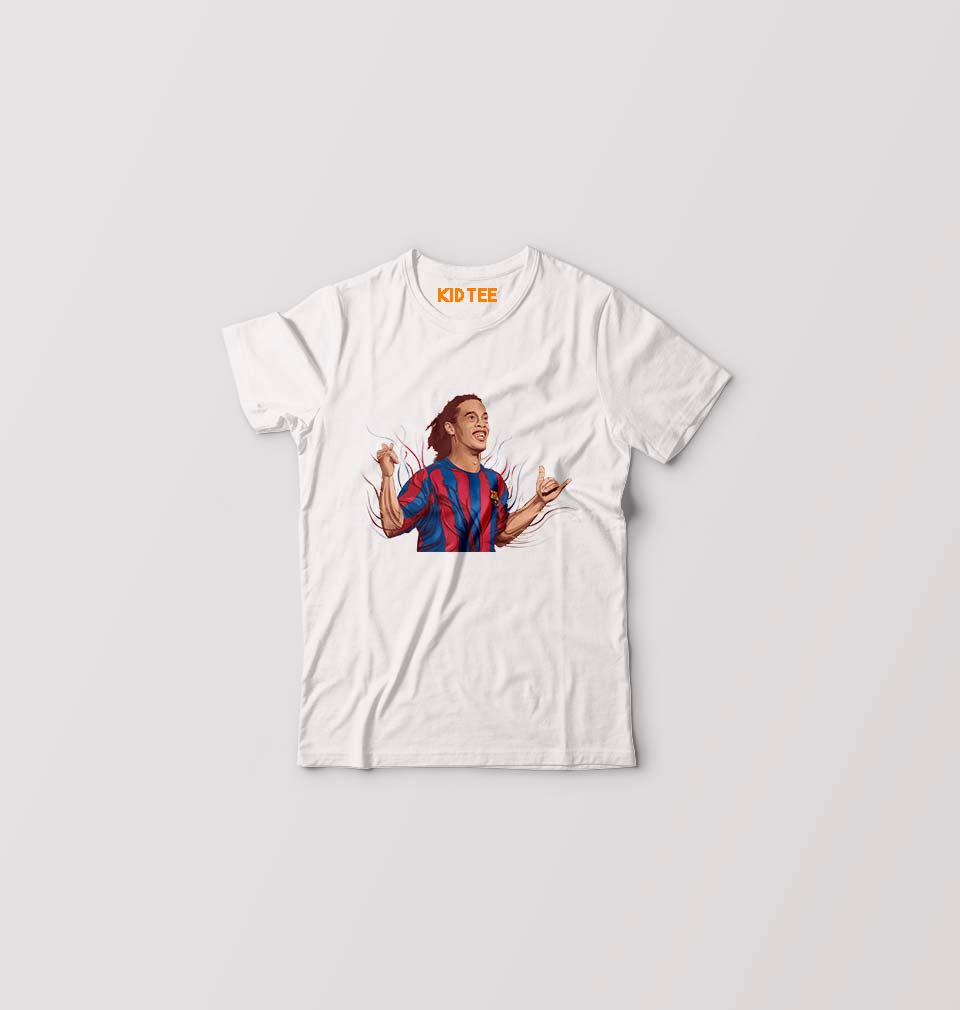 Ronaldinho Kids T-Shirt for Boy/Girl-White-Ektarfa.online