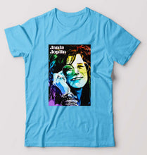 Load image into Gallery viewer, Janis Joplin T-Shirt for Men-Light Blue-Ektarfa.online
