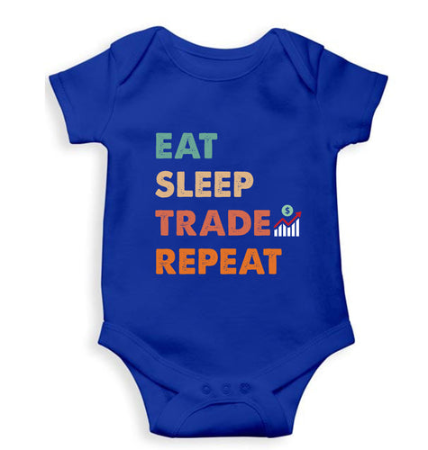 Share Market(Stock Market) Kids Romper For Baby Boy/Girl-Royal Blue-Ektarfa.online