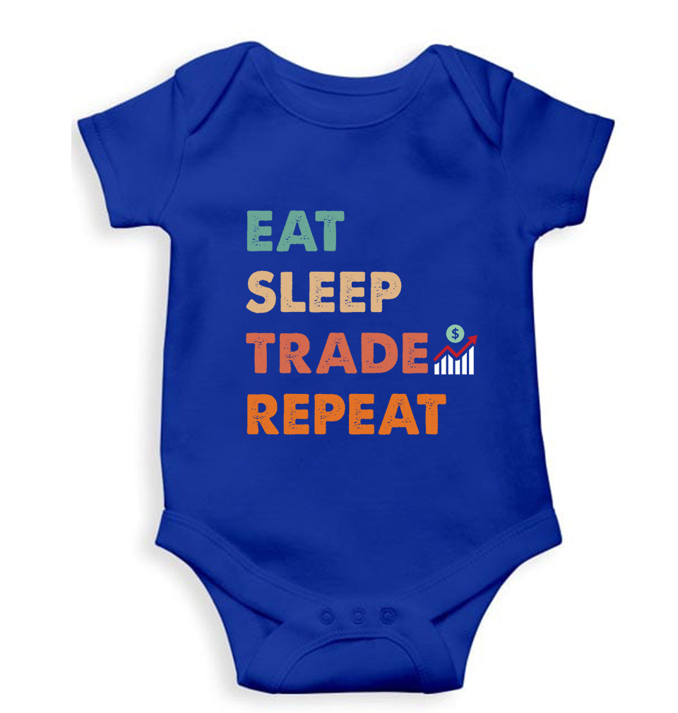 Share Market(Stock Market) Kids Romper For Baby Boy/Girl-Royal Blue-Ektarfa.online