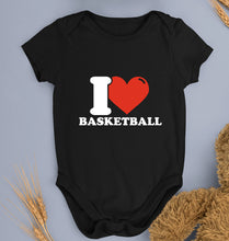 Load image into Gallery viewer, I Love Basketball Kids Romper For Baby Boy/Girl-0-5 Months(18 Inches)-Black-Ektarfa.online
