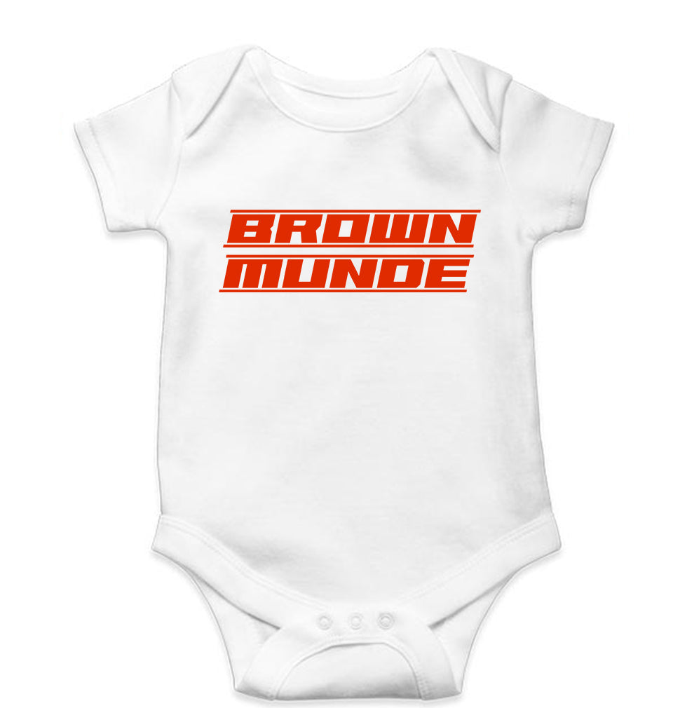 AP Dhillon Brown Munde Kids Romper For Baby Boy/Girl-White-Ektarfa.online