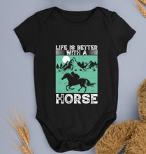 Load image into Gallery viewer, Horse Riding Kids Romper For Baby Boy/Girl-0-5 Months(18 Inches)-Black-Ektarfa.online
