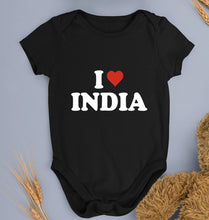 Load image into Gallery viewer, I Love India Kids Romper For Baby Boy/Girl-0-5 Months(18 Inches)-Black-Ektarfa.online
