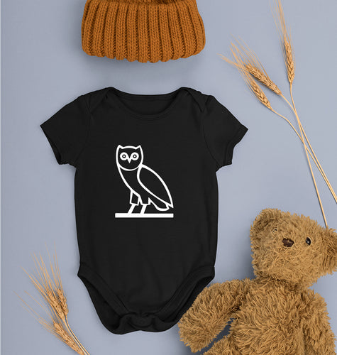 Ovo Kids Romper For Baby Boy/Girl-0-5 Months(18 Inches)-Black-Ektarfa.online