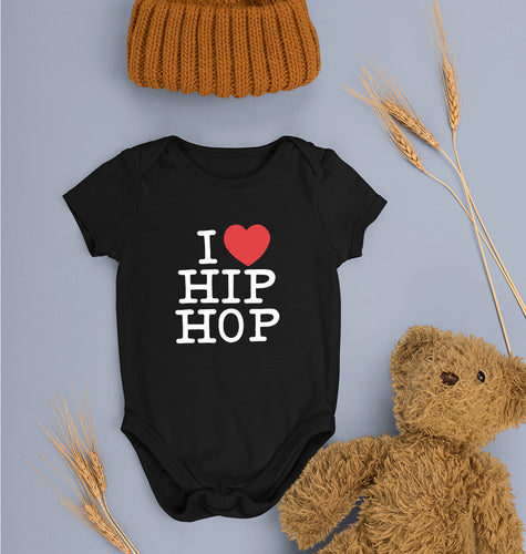 I Love Hip Hop Kids Romper For Baby Boy/Girl-0-5 Months(18 Inches)-Black-Ektarfa.online