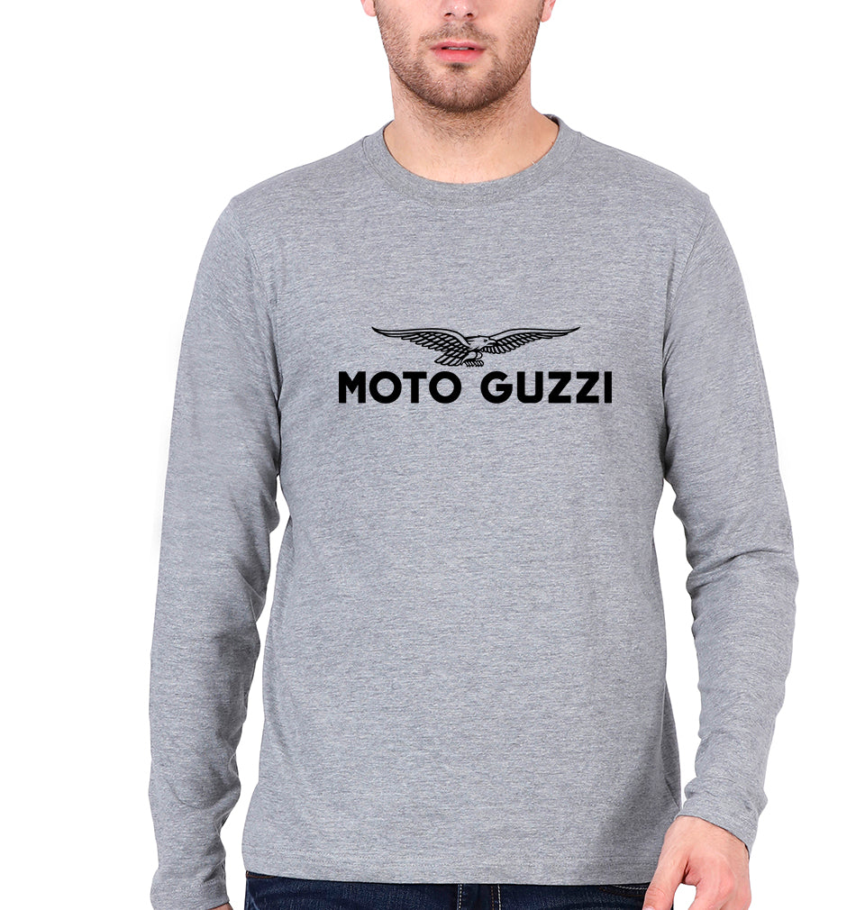 Moto Guzzi Full Sleeves T-Shirt for Men-Grey Melange-Ektarfa.online