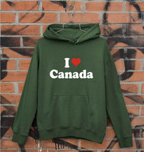 Load image into Gallery viewer, I Love Canada Unisex Hoodie for Men/Women-Dark Green-Ektarfa.online
