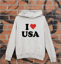 Load image into Gallery viewer, I Love USA Unisex Hoodie for Men/Women-Grey Melange-Ektarfa.online
