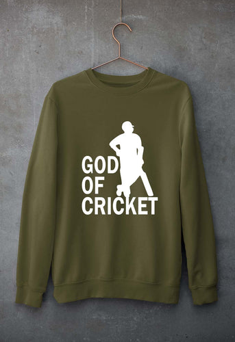 Sachin Tendulkar God Unisex Sweatshirt for Men/Women-Olive Green-Ektarfa.online