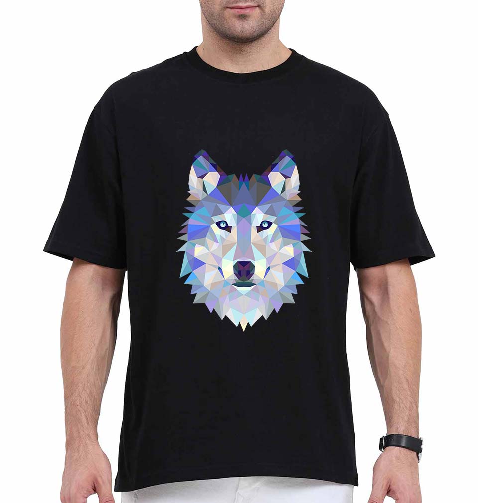Wolf Oversized T-Shirt for Men-Black-Ektarfa.online
