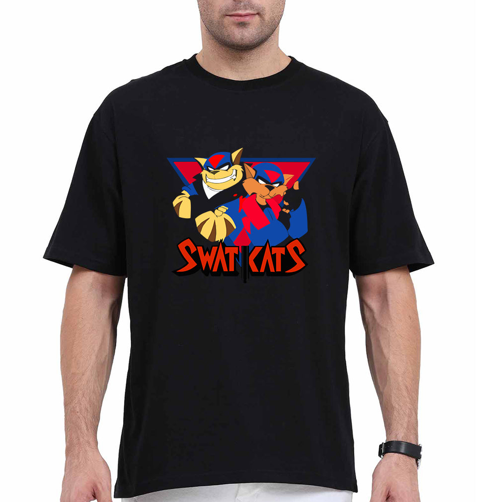 Swat Kats Oversized T-Shirt for Men-Black-Ektarfa.online