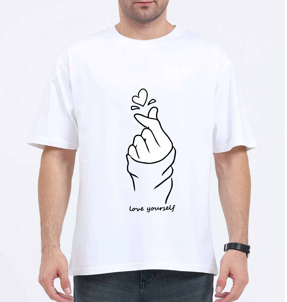 Love Yourself Oversized T-Shirt for Men-White-Ektarfa.online