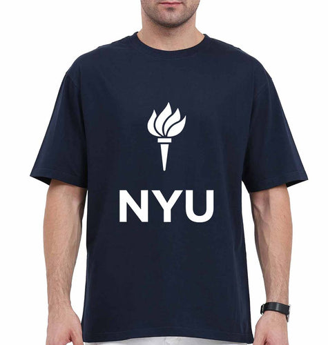 New York University Oversized T-Shirt for Men-Navy Blue-Ektarfa.online