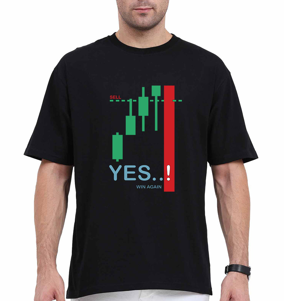 Share Market(Stock Market Oversized T-Shirt for Men-Black-Ektarfa.online