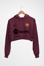 Load image into Gallery viewer, Barcelona 2022-23 Crop HOODIE FOR WOMEN-Maroon-Ektarfa.online
