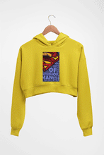 Load image into Gallery viewer, Superman Superhero Crop HOODIE FOR WOMEN-Mustard Yellow-Ektarfa.online
