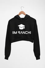 Load image into Gallery viewer, IIM Ranchi Crop HOODIE FOR WOMEN-Black-Ektarfa.online
