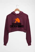 Load image into Gallery viewer, PUBG Winner Winner Chicken Dinner Crop HOODIE FOR WOMEN-Maroon-Ektarfa.online
