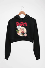 Load image into Gallery viewer, Popeye Crop HOODIE FOR WOMEN-Black-Ektarfa.online
