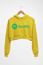Load image into Gallery viewer, Spotify Crop HOODIE FOR WOMEN-Mustard Yellow-Ektarfa.online
