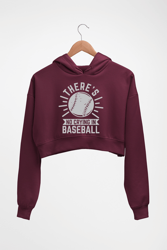 Baseball Crop HOODIE FOR WOMEN-Maroon-Ektarfa.online